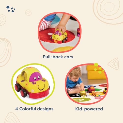 B. Toys BX1048Z Soft Vehicles Pull Back Cars- Kid Powered Cars thumb #4