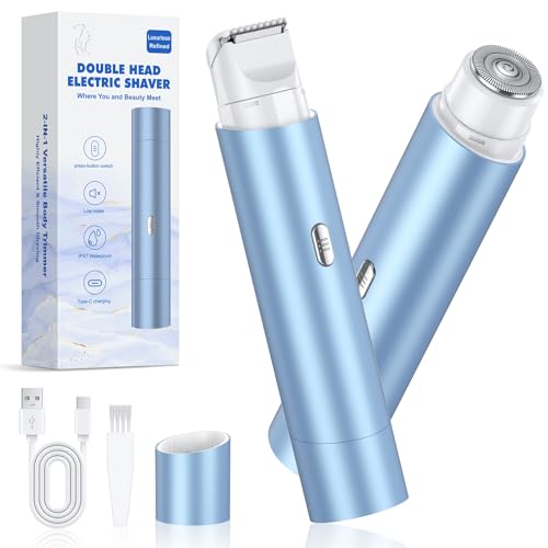 Image of Hair Trimmer for Women, Electric Shaver with Cleaning Brush, Rechargeable Travel Razors