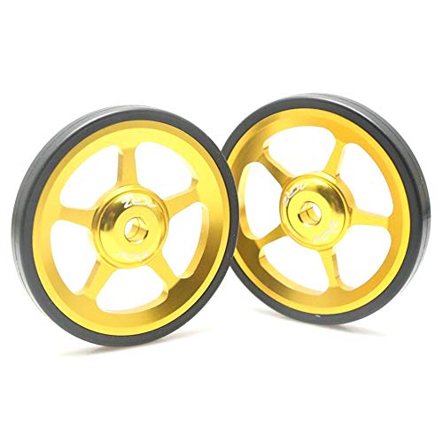 Bicicleta plegable Rueda fácil Deporte 2 piezas Aleación de aluminio ultraligera Caucho Easywheel Modificación Accesorios Aleación de aluminio Palin Ruedas fáciles para bicicleta plegable Brompton