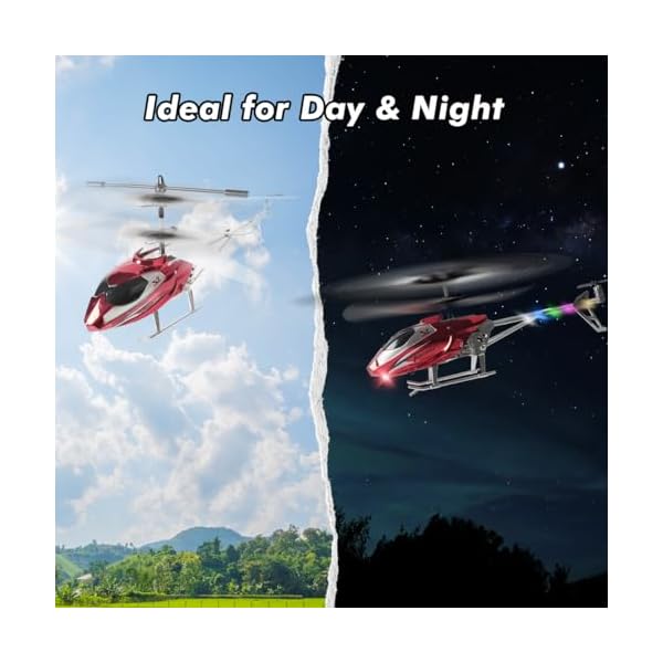 VATOS RC-Hubschrauber fÃ¼r Jungen, 2.4G Ferngesteuerter Hubschrauber mit LED-Licht fÃ¼r Kinder ab 12 Jahren, Feste HÃ¶he, Start mit Einer Taste, RC-Flugzeuge Jungen und Erwachsene – Bild 4