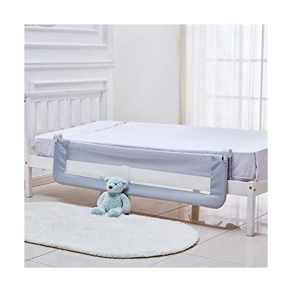 Baby Bettgitter 150CM,Kinderbettgitter Bettschutzgitter für Sicherheit Kleinkinder beim Schlafen,Fallschutz Faltbare… – Bild 3