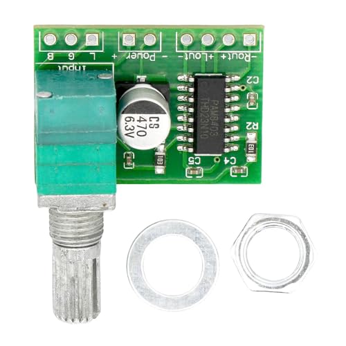 Efficienza: 90% DollaTek Mini DC 3W + 3W DC 5V Amplificatore Audio Amplificatore Audio Pratico modulo Amplificatore Stereo a Due canali per Fai da Te PAM8403 Altoparlanti Portatili Cuffie