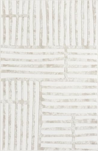 Tapete Beige Abani 4' x 6' para Interior miniatura 3