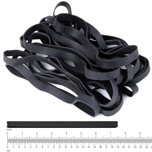 Immagine prodotto: 20 Pezzi Elastici in Gomma Neri 20x1CM Set Grandi Elastici Spessi Strisce in Gomma Elastici Gomma Larghi Elastici Grandi in Gomma per Pattumiera per Casa Ufficio Scuola