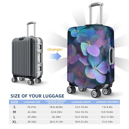 Fresh Dusty Pink Hydrangeas Elastic Travel Luggage Covers Dustproof Scratch-Resistant Suitcase Protector Fit 22-24 Inch4