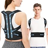Zarkh Posture Corrector Women and Men, Adjustable Back Brace Posture Corrector, Breathable Back Support Belt for Neck Shoulder Pain Relief, Comfortable Posture Straightener