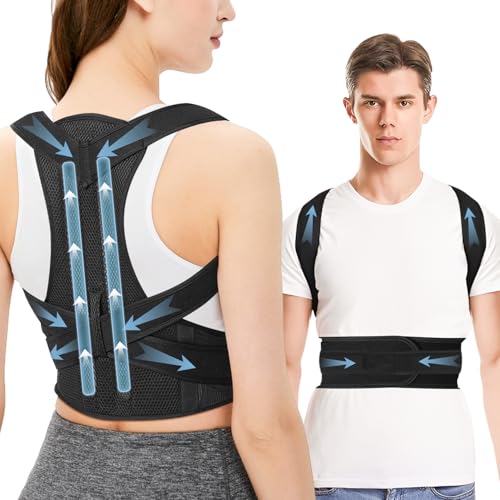 JOHNBOLIN Posture Corrector Men Posture Corrector Women, Breathable Back Brace Posture Corrector, Comfortable Adjustable Back Straightener, Support for Neck, Shoulder and Back
