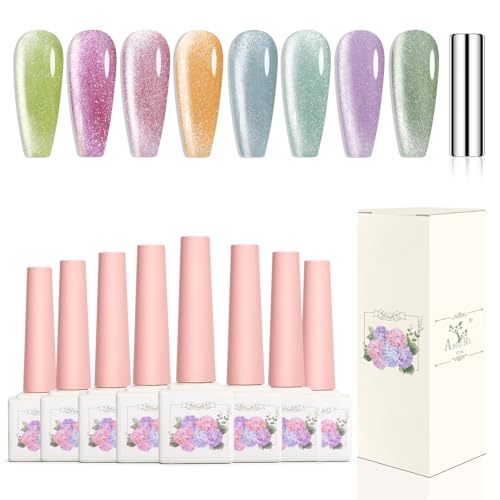 Esmalte de uñas de gel de ojo de gato Adhere de 12 ml para solucionar las uñas opacas y sin brillo
