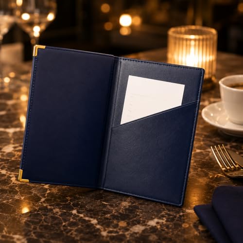 Image of Leather Bill Folder for Restaurants | Premium Bill Book Holder /Check Presenter | Durable PU Leather Menu & Receipt Folder for Hotel, Cafe & Billing Use