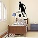Named Football Decor for Boys Room - Soccer Player Kicking Ball On Custom Name Decal in Boys Bedroom - Boys Personalized Named Soccer Wall Decal for Sports Decor