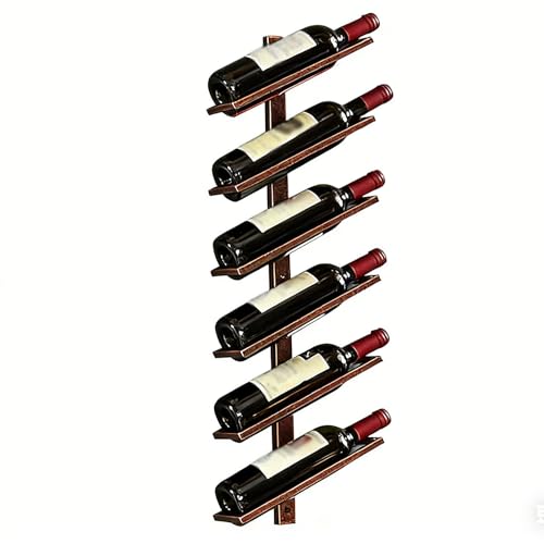 Vttui Estante para Vino de Pared en Hierro, Expositor Creativo Minimalista para Botellas de Vino, Soporte ahorraespacio para Cocina y Bar, Mueble Elegante para Almacenamiento(Size:6 Bottles,Color:B)