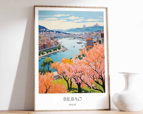 Poster Bilbao de voyage grand format A0 sur toile déco