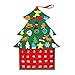 Bricolaje Apliques de Navidad Calendarios de Adviento Grande Fieltro Tela árbol de Navidad Calendario de Navidad con Bolsillos de Año Nuevo la decoración del hogar (Color : Deep Sapphire)