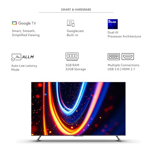 Image of acer 189 cm (75 inches) M Series 4K Ultra HD Smart QLED Mini LED Google TV AR75UDMGR2885AT (Black)
