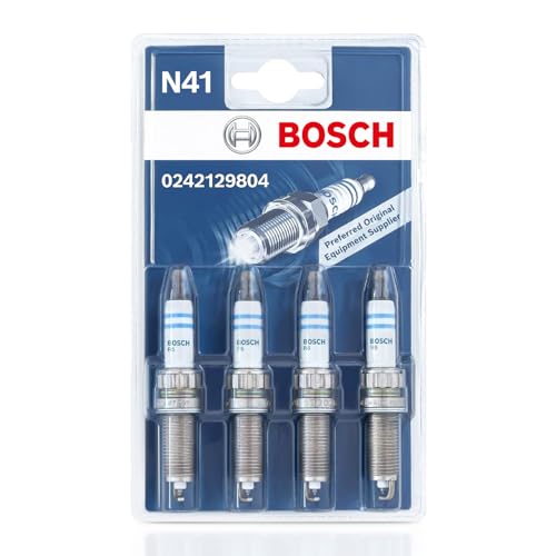Bosch Iridio 0242129804 (N41) - Juego de 4 Bujías de Encendido para un Arranque Fiable y una Larga Vida Útil del Motor de Gasolina - con Diseño Resistente