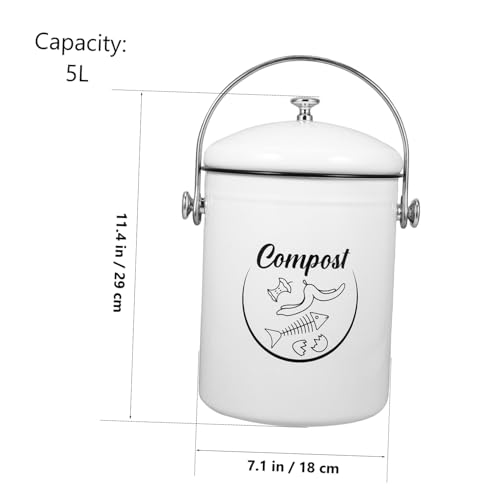 Caneca de compostaje de cocina con tapa hierro 1 ml miniatura 2