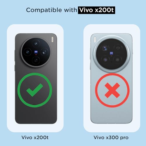 Image of Amazon Basics Back Cover for Vivo X200T 5G Mag-Safe Shockproof PC + TPU Protective Case Magnetic Support Bumper Case (Transparent Mag-Safe)