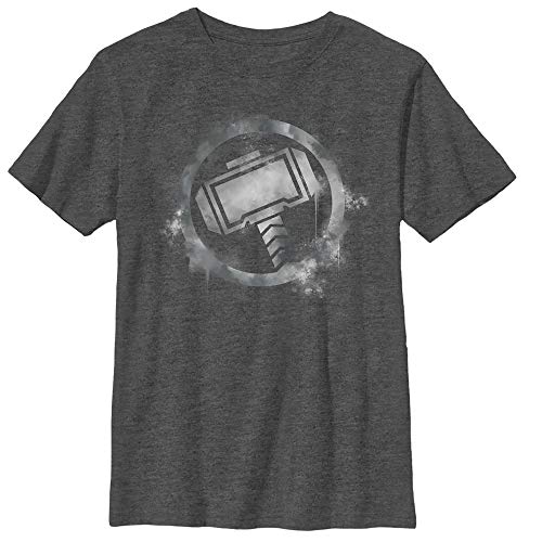 Marvel Universe Thor Spray Logo Boy's Heather Crew Tee