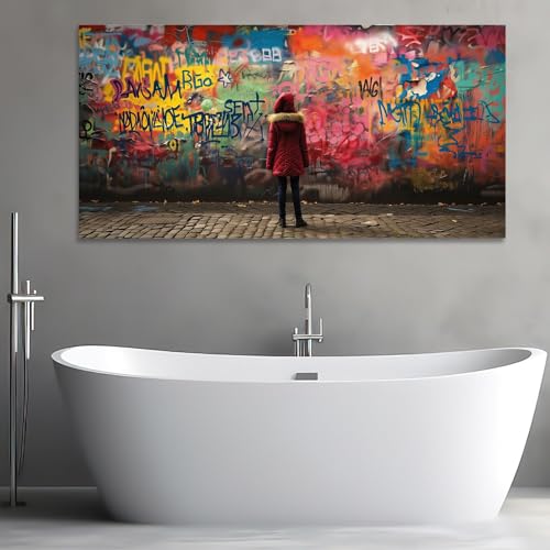 Banksy impression sur toile graffiti déco murale moderne 50x100cm