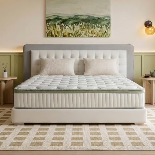King Size Mattress 14 Inch Hybrid King Mattress in a Box Medium Firm Memory Foam Mattress with Individual Pocket Springs Upgrade Zoned Support Motion Isolation&Pressure Relief CertiPUR-US