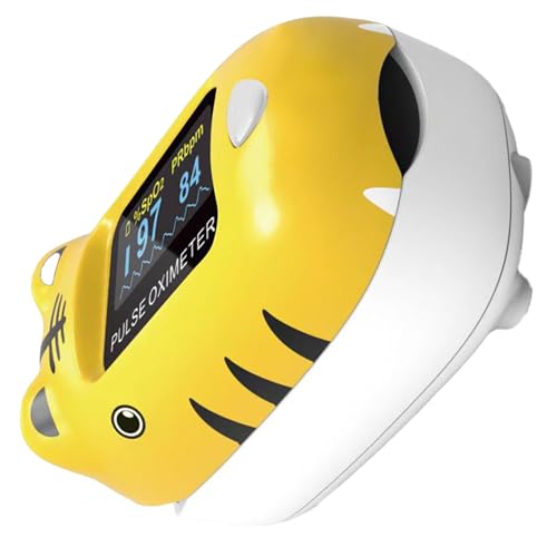 Gima - Oxy 0 Kinder Pulsoximeter, misst Sauerstoffsättigung (Spo2) und Puls bei Kindern, Tiger, 35056