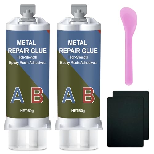 160 g de pegamento para metal, 2 componentes, resina epoxi, pegamento extra fuerte para pegar metal, acero inoxidable, madera, cerámica – pegamento de soldadura de metal líquido para reparar, hierro