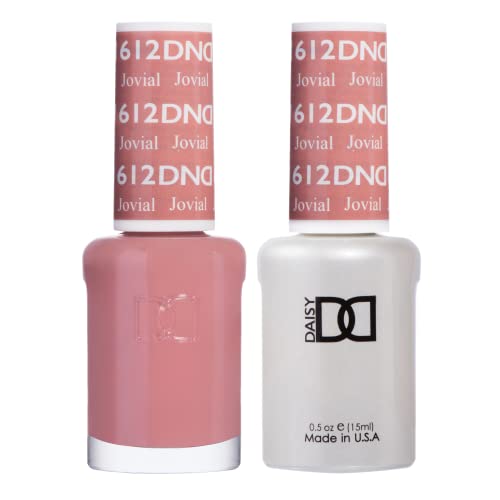 DND Gel Polish Set, Beige Nude Collection, UV/LED Gel Polish and Air Dry Nail Lacquer, Matching Chip-Free Polish Duo, 612 Jovial, 0.5 Fl Oz