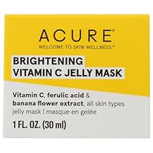 ACURE Brightening Vitamin C Jelly Mask | 100% Vegan | For A Brighter Appearance | Ferulic Acid & Banana Flower Extract | All Skin Types | 1 Oz