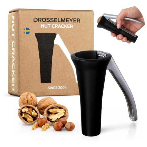 Casse-noisettes Drosselmeyer en acier inoxydable - Conçu et produit en Suède - Efficace sur toutes les tailles de noix avec un minimum d'effort - Casse-noisettes très solide et résistant