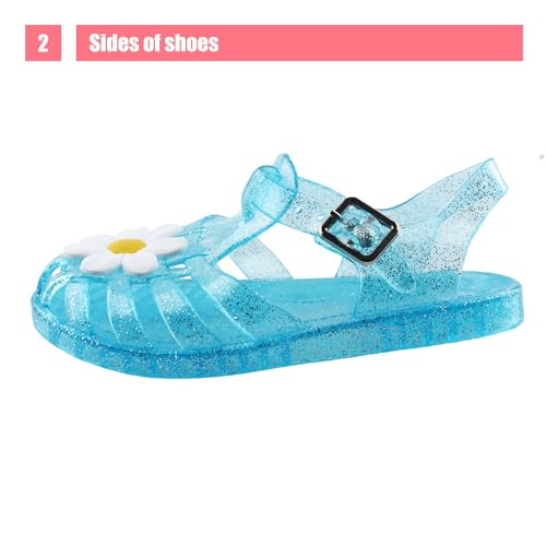Amtidy Jelly Shoes for Girls, Snow Queen Princess Birthday Sandals for Little Girls, Frozen Inspired Party Cosplay Costumes Dress Flats3