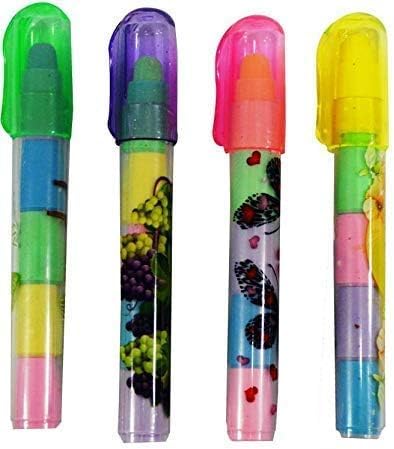 AK Store (Pack of 4) 3D Cute Cartoon Shape Rubber Pencil Erasers, School Stationery for Kids, Boys Girls, Birthday Return Gifts (Stacking Pen)