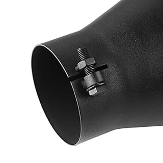 A-KARCK Exhaust Tip 4 Inch Inlet, Universal 4'' Inlet 6" Outlet 15" Long Stainless Steel Bolt On Exhaust Tailpipe Black Muffler Tip for Truck