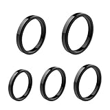 5 PCS Genuine Hematite Rings for Women Men Magnetic Hematite Crystal Stone Ring Balance Root Chakra Therapy Anxiety Pain Relief Absorb Negative Energy Size 7