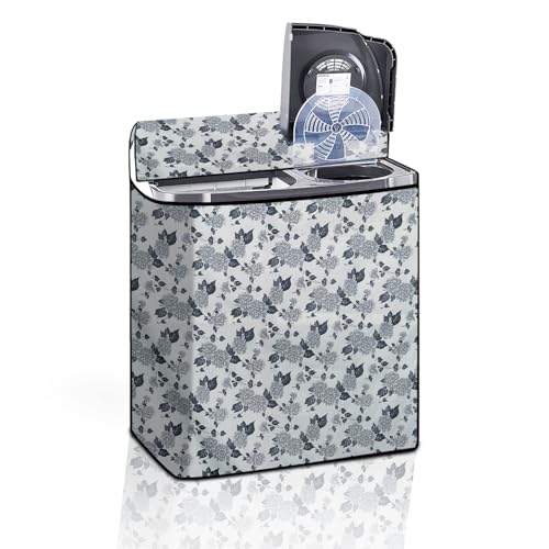 Image of The Furnishing Tree Semi-Automatic Top Load Washing Machine Cover | Waterproof & Dustproof | Easy to Clean | Durable & Washable, Classic Floral Bouquet Print Polyester (53.5x89x99 CM)