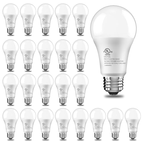 Image of 24 Pack LED Light Bulbs 100 Watt Equivalent, A19 5000K Daylight White | 15W Super Bright White Light 1500 LM, E26 Standard No Flicker Energy Saving Lamp Bulb for Home, Bedroom, Office, Non-Dimmable