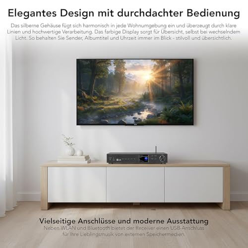 VR-Radio WLAN Radio: WLAN-Internetradio-Receiver, DAB+/UKW, CD, Bluetooth, 200 W, schwarz (DAB+ und Internetradio-Tuner, mit Verstärker) – Bild 3