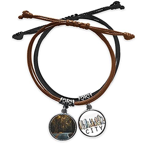 Bracelet corde forêt sombre d'automne en cuir Sidi pour vos voyages et randonnées nature