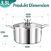 TEAMFAR Kochtopf, 20cm Topf Induktion aus 3-Lagen Edeastahl, 3,3L