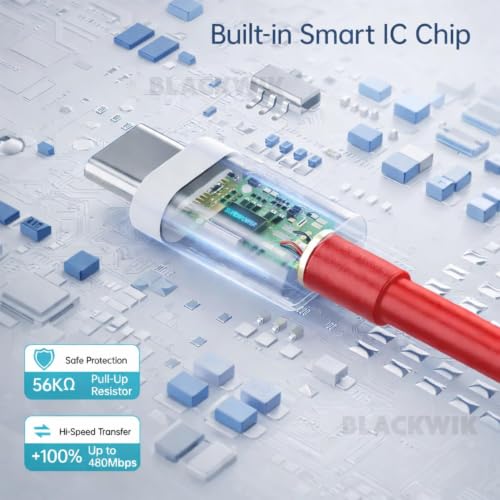 Image of Blackwik 80W USB to Type C Charging Cable Compatible with Oneplus devices