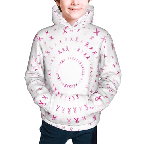 Breast Cancer Awareness (4) Kid Hoodies Boys Sweatshirts Girls Pullover with Pocket3