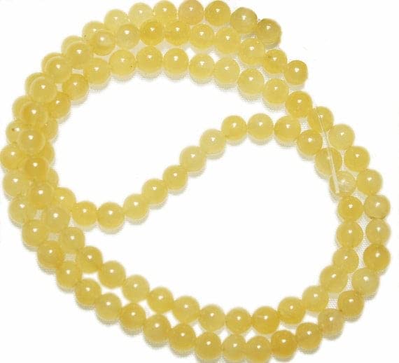 Calcite jaune perles de 4mm fil de 8 pouces pour remplacer les perles synthétiques