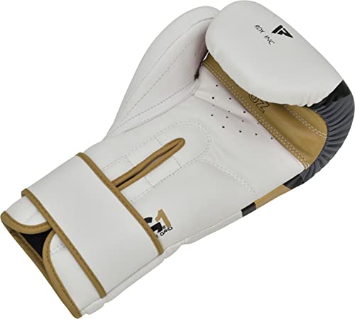 Image of RDX Boxing Gloves EGO, Sparring Muay Thai Kickboxing MMA Heavy Training Mitts, Maya Hide Leather, Ventilated, Long Support, Punching Bag Workout Pads, Men Women Adult 8 10 12 14 16 oz
