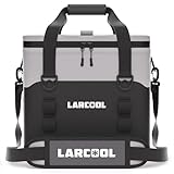 LARCOOL Ultra -Tough 24 Can Soft Cooler Bag | Insulated Waterproof Portable Ice Chest with Adjustable Strap | Large Leak-Proof Lunch Coolers Box for Beach | Travel | Camping | Car | Hiking