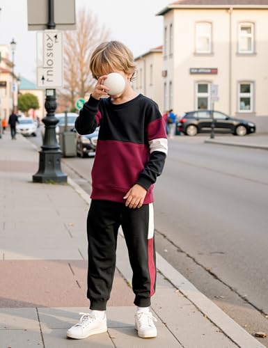Image of Toddler Boy Clothes Long Sleeve Hoodie Sweatsuits Tops and Pants 2Pcs Boys Fall Winter Outfits Set