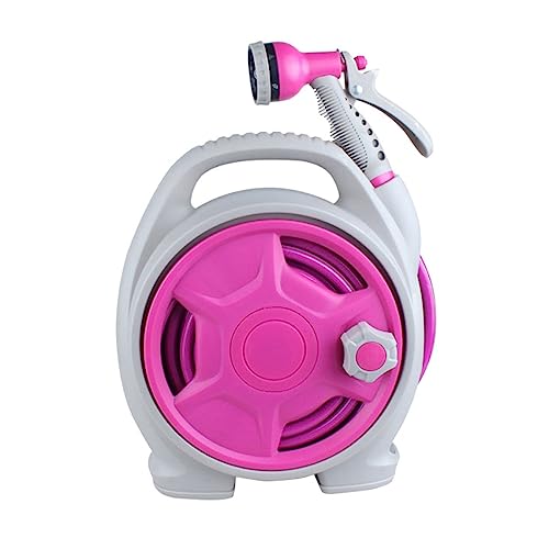 15M Garden Hose Reel with 6-Pattern Nozzle Compact Outdoor Hose Cart for Easy Storage & nization Ideal Gardening Watering Tool & Tidy Hose Winding Solution