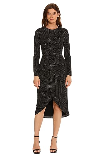 Maggy London Women's Sleek and Sophisticated Wrap Look High Low Skirt Office Career Event Guest of