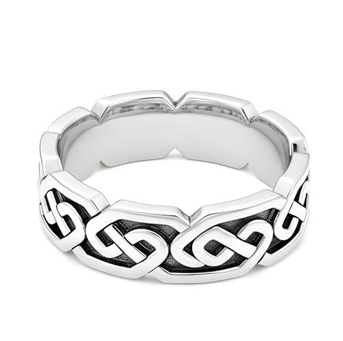 US Jewels Men's 0.925 Sterling Silver Modern Irish Celtic Knot Ring Band, 6mm4