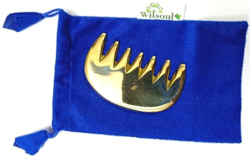 Image of WITSOUL Kansa Comb Massage Tool - kansa Comb for Hair Fall /Growth /blood Circulation & Stress Relief Best for Head Massage (v shap theeth combined)