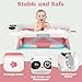 Foldable Baby Bathtub, Lightweight Bathtub for Infants to Toddlers with Soft Cushion & Thermometer, Portable Baby Tub Newborn to Toddler 0-24 Months(Pink)