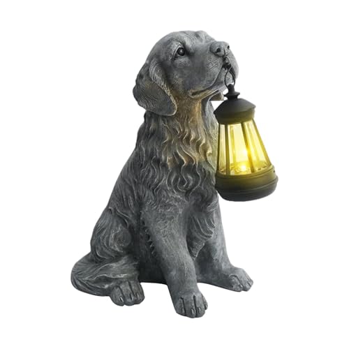 Éclairage extérieur solaire imperméable statue chien sans câble